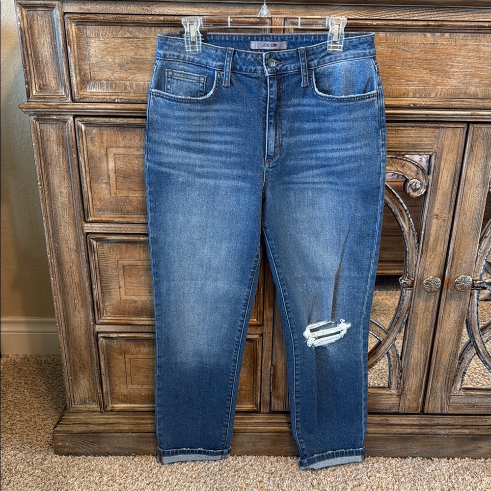 NWT Joe’s Jeans high rise straight ankle denim distressed casual relaxed resort